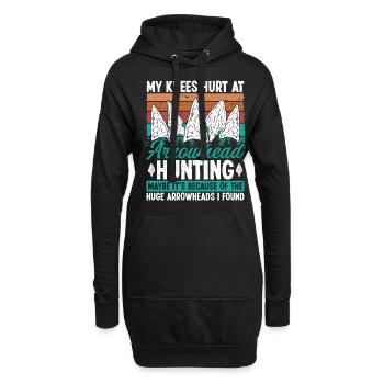 Arrowhead Chasse Humour Chirurgie de blessure au genou Drôle - Sweat-shirt à capuche long Femme - noir - Devant