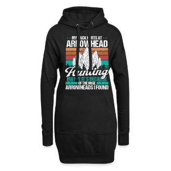 Arrowhead Chasse Humour Blessure au dos Chirurgie Drôle - Sweat-shirt à capuche long Femme - noir - Devant