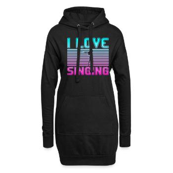 I love singing - Hoodie-Kleid - Schwarz - Vorne