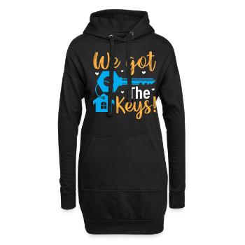 Pendaison de crémaillère - Nous avons les clés - Sweat-shirt à capuche long Femme - noir - Devant
