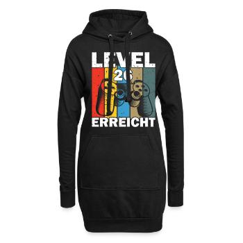 Level 26 Erreicht Gamer - Hoodie-Kleid - Schwarz - Vorne