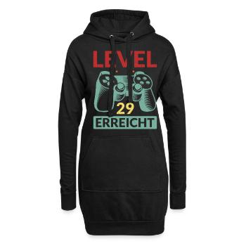Level 29 Erreicht Gamer - Hoodie-Kleid - Schwarz - Vorne