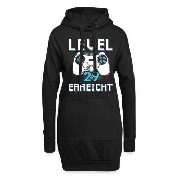 Level 29 Erreicht Gamer - Hoodie-Kleid - Schwarz - Vorne
