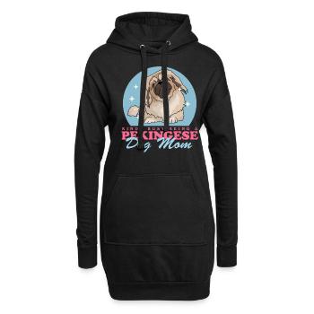 Pékinois Maman Pekinese Dog Owner Cadeau - Sweat-shirt à capuche long Femme - noir - Devant