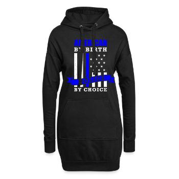 Polizist Spruch American By Birth Police By Choice - Hoodie-Kleid - Schwarz - Vorne