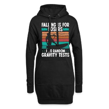 Kiteboarder Random Gravity Tests Funny Kitesurf - Hoodie-Kleid - Schwarz - Vorne
