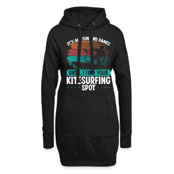 Kitesurfing Kitesurf Kite Kiteboarder Kiteboard - Sweat-shirt à capuche long Femme - noir - Devant