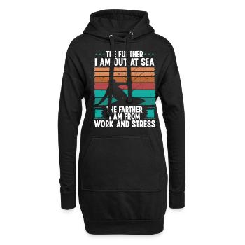 Kitesurfer Further out at Sea Humor Kitebaorder - Hoodie-Kleid - Schwarz - Vorne