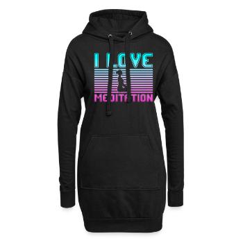 J’adore la méditation - Sweat-shirt à capuche long Femme - noir - Devant
