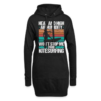 Kiteboarding Heat Funny Kiteboarder Kitesurfer - Hoodie-Kleid - Schwarz - Vorne