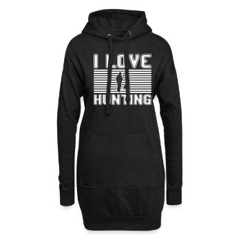 I love hunting - Hoodie-Kleid - Schwarz - Vorne