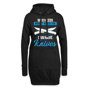 Fabricant de couteaux Humor Bladesmithing Blade Collector - Sweat-shirt à capuche long Femme - noir - Devant