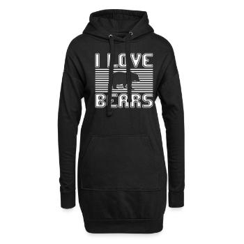 J’aime les ours - Sweat-shirt à capuche long Femme - noir - Devant