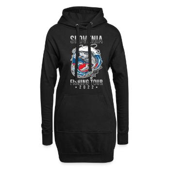 Tour de pêche Slovénie 2022 - Sweat-shirt à capuche long Femme - noir - Devant