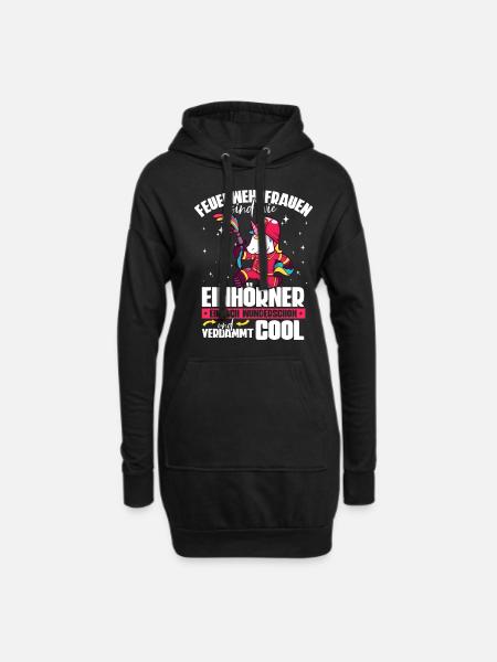 Feuerwehrfrauen Feuerwehrfrau - Hoodie-Kleid - Schwarz