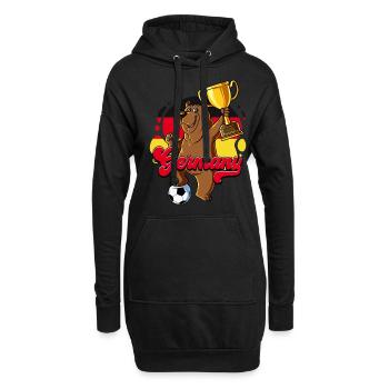 Deutschland Fußball - Hoodie-Kleid - Schwarz - Vorne