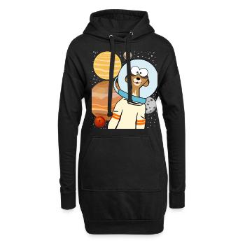Astronaute suricate dans l’espace - Sweat-shirt à capuche long Femme - noir - Devant