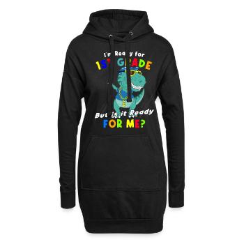 Inscriptions scolaires Écoliers 2022 Dinosaures - Sweat-shirt à capuche long Femme - noir - Devant