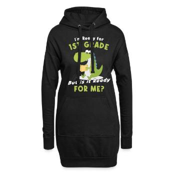 Inscriptions scolaires Écoliers 2022 Dinosaures - Sweat-shirt à capuche long Femme - noir - Devant