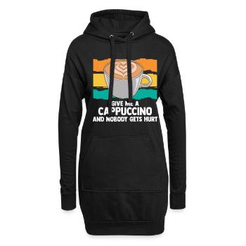 Donnez-moi un cappuccino et personne ne se blesse - Sweat-shirt à capuche long Femme - noir - Devant