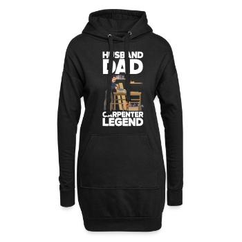 Drôle de menuisier Charpentier Charpentier Charpentier Charpentier - Sweat-shirt à capuche long Femme - noir - Devant