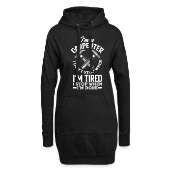 Drôle de menuisier Charpentier Charpentier Charpentier Charpentier - Sweat-shirt à capuche long Femme - noir - Devant