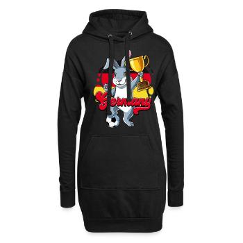 Deutschland Fußball - Hoodie-Kleid - Schwarz - Vorne