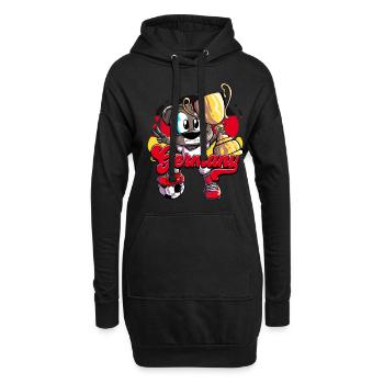 Deutschland Fußball - Hoodie-Kleid - Schwarz - Vorne