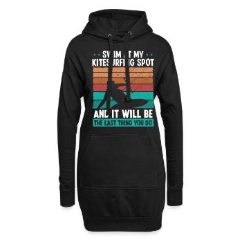 Kiteboarder Humor Wind Kitesurfing Funny Kitesurf - Hoodie-Kleid - Schwarz - Vorne