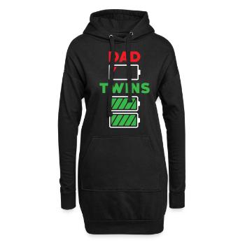 Papa Twins Père Batterie d’énergie vide - Sweat-shirt à capuche long Femme - noir - Devant
