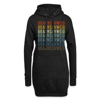 Braunschweig Stadt Retro Vintage - Hoodie-Kleid - Schwarz - Vorne
