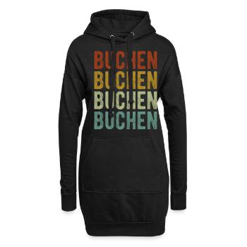 Buchen Stadt Retro Vintage - Hoodie-Kleid - Schwarz - Vorne