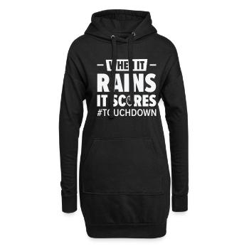 Fußball Wenn es regnet, erzielt er seine Punkte - Hoodie-Kleid - Schwarz - Vorne