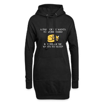Une partie de moi veut travailler chat - Sweat-shirt à capuche long Femme - noir - Devant