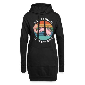 Axolotl Fragen - Hoodie-Kleid - Schwarz - Vorne