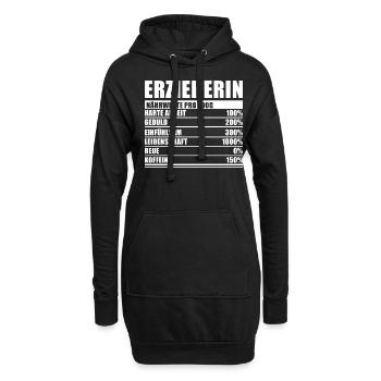 Erzieherin Geschenk Nährwerte pro 100g - Hoodie-Kleid - Schwarz - Vorne