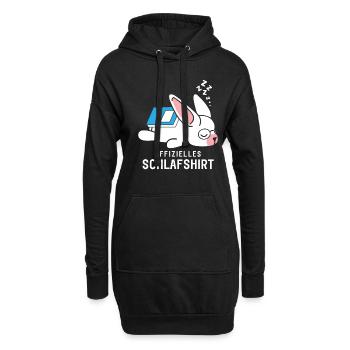 Offizielles Schlafshirt Schlafanzug Hase mit Buch - Hoodie-Kleid - Schwarz - Vorne
