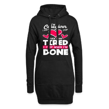 Stolze Pflegekraft - Hoodie-Kleid - Schwarz - Vorne