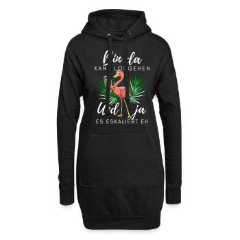 Flamingo bin da kann losgehen ja es eskaliert eh - Hoodie-Kleid - Schwarz - Vorne