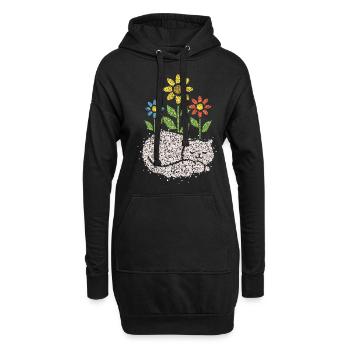 Garten Gartenarbeit Floristik Katzenbesitzer Katze - Hoodie-Kleid - Schwarz - Vorne