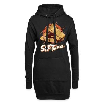Gold Panning | Miner - Hoodie-Kleid - Schwarz - Vorne