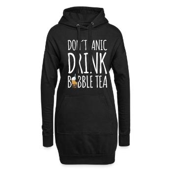 Dont Panik Drink Bubble Tea Shirt Geschenk Boba - Hoodie-Kleid - Schwarz - Vorne