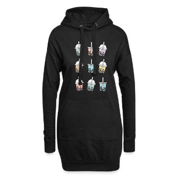 Boba Tea Bubble Tea Shirt Cadeau - Sweat-shirt à capuche long Femme - noir - Devant