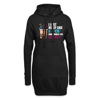 J’aime vraiment la K-pop et le bubble tea OK? - Sweat-shirt à capuche long Femme - noir - Devant