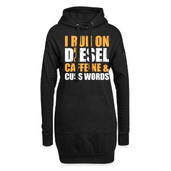 Mechanic Car Garage - Run On Diesel, Caffeine and - Hoodie-Kleid - Schwarz - Vorne