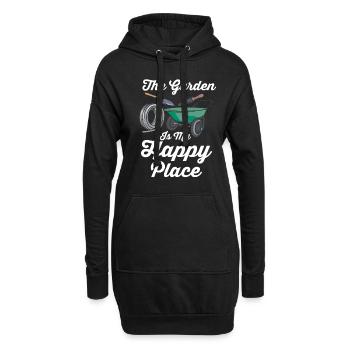 Le jardin est mon endroit heureux jardinier jardinier - Sweat-shirt à capuche long Femme - noir - Devant