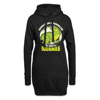 Leguan Eidechse Sucht Reptil Leguan Liebhaber - Hoodie-Kleid - Schwarz - Vorne