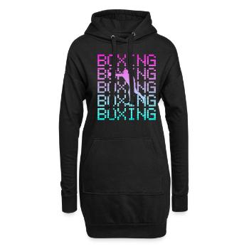 Boxen - Hoodie-Kleid - Schwarz - Vorne