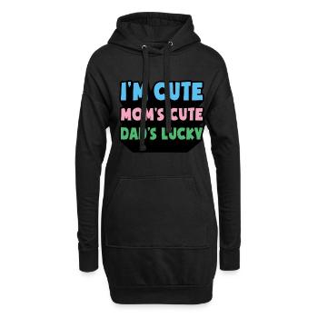 Maman Papa Bébé Je suis Mignon Maman Mignon Papa’s Lucky - Sweat-shirt à capuche long Femme - noir - Devant
