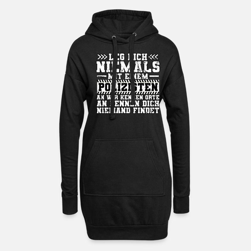 Polizist Polizei - Hoodie-Kleid - Schwarz